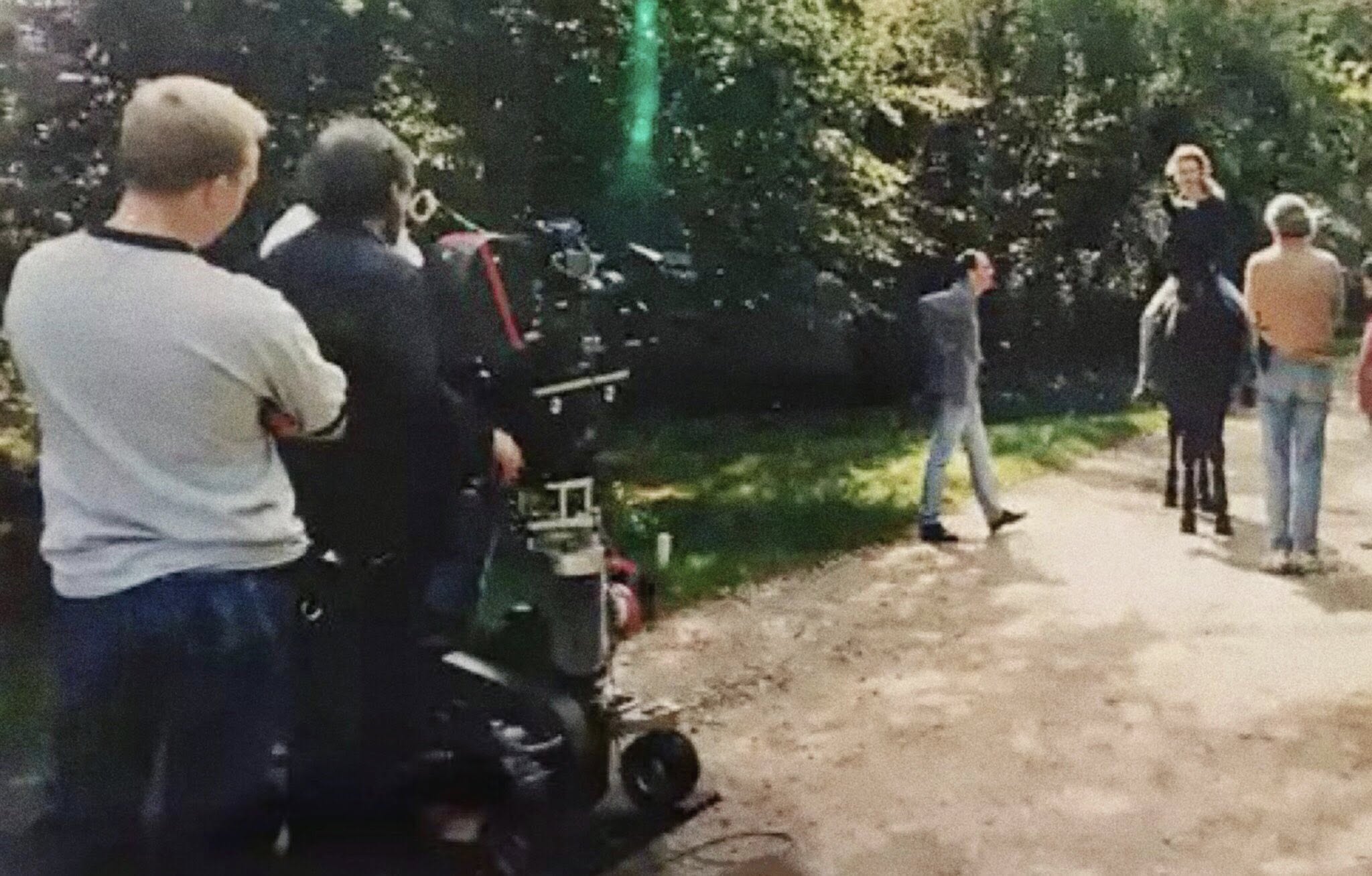 Production still: Kubrick behind camera; Nicole Kidman mounted on a black horse (Helena 3).