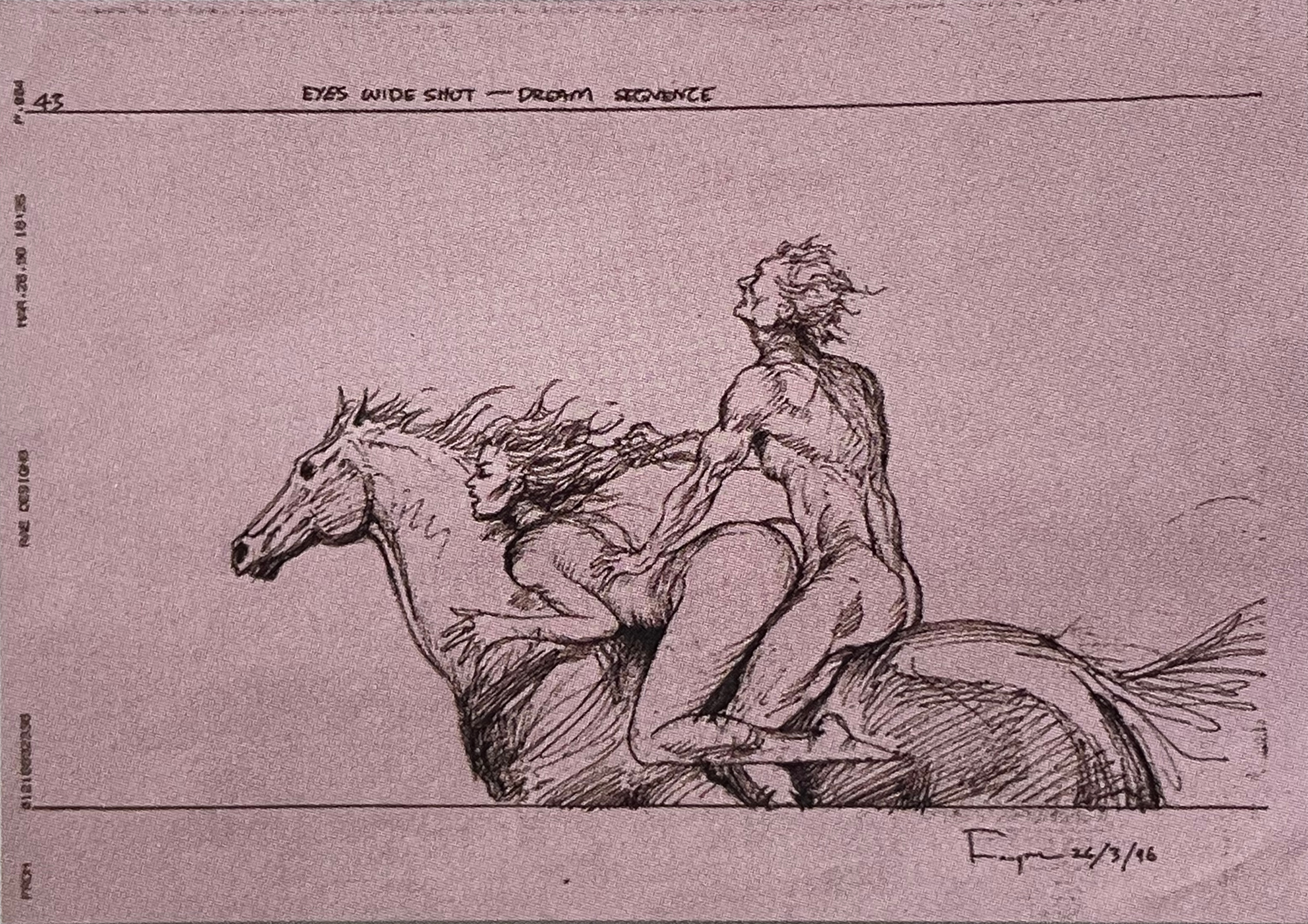 Storyboard: erotic horseback image commissioned for dream sequence (STOBO).